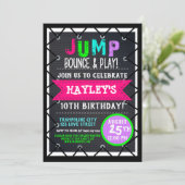 Trampoline Park Bounce Party Neon Colours Summer Kaart (Staand voorkant)