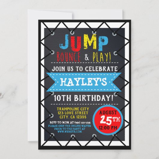 Trampoline Park Bounce primaire kleur Kaart (Voorkant)