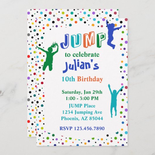 Trampoline Park Boys Birthday Kaart (Voorkant / Achterkant)