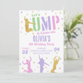 Trampoline Park Jump Birthday Party Kaart (Staand voorkant)