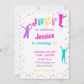 Trampoline Park Jump Bounce Girls Party Kaart (Voorkant)