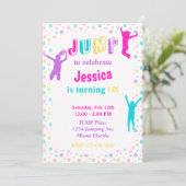 Trampoline Park Jump Bounce Girls Party Kaart (Staand voorkant)