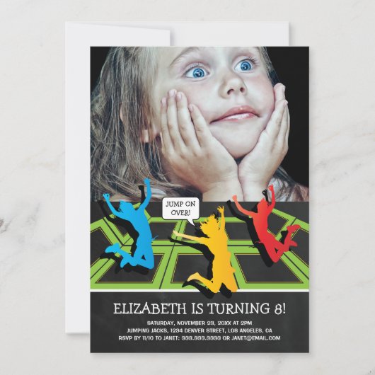 Trampoline Park Kinderen van Birthday Foto Kaart (Voorkant)