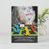 Trampoline Park Kinderen van Birthday Foto Kaart (Staand voorkant)