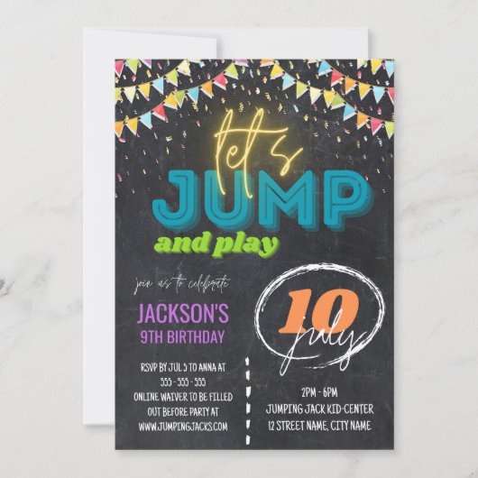 Trampoline Park Kinderen van Birthday Kaart (Voorkant)