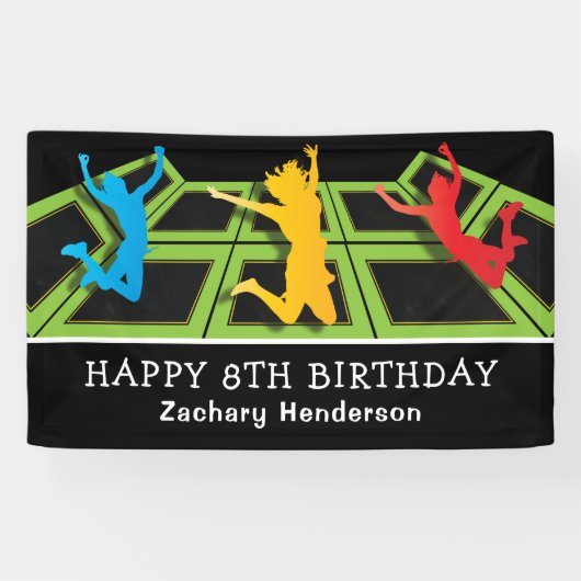 Trampoline Park Kinderen van Birthday Spandoek (Horizontaal)