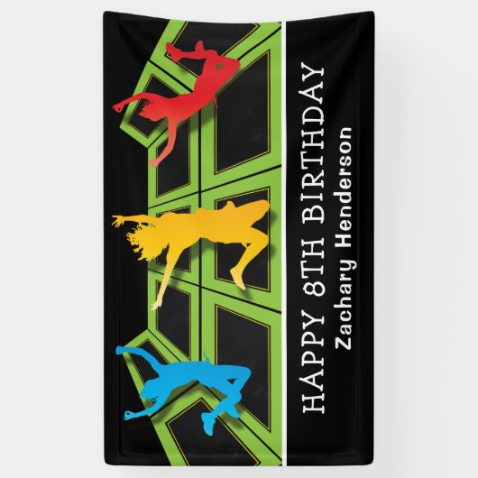 Trampoline Park Kinderen van Birthday Spandoek (Verticaal)