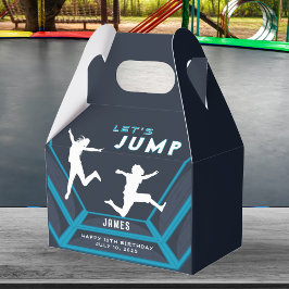 Trampoline Park Laten we springen Blue verjaardags Bedankdoosjes