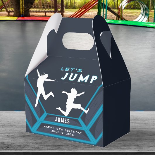 Trampoline Park Laten we springen Blue verjaardags Bedankdoosjes