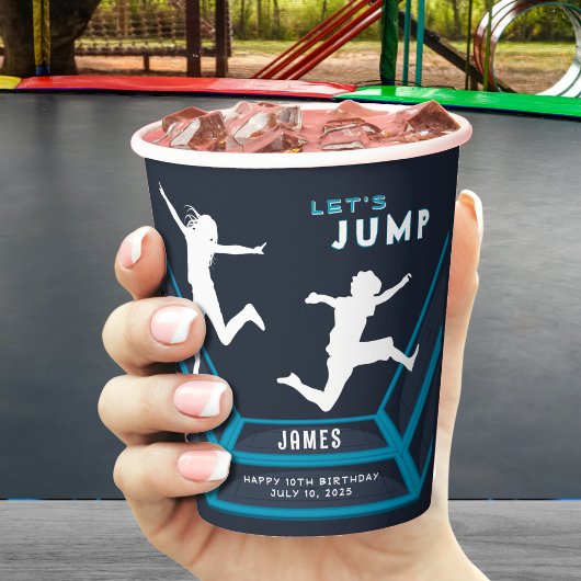 Trampoline Park Laten we springen Blue verjaardags Papieren Bekers