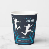 Trampoline Park Laten we springen Blue verjaardags Papieren Bekers (Voorkant)