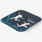 Trampoline Park Laten we springen Blue verjaardags Papieren Bordje (Gebogen)