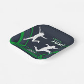 Trampoline Park - Laten we springen groene verjaar Papieren Bordje (Gebogen)