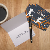 Trampoline Park Laten we springen Orange verjaarda Bedankkaart