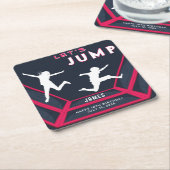 Trampoline Park - Laten we springen rode verjaarda Kartonnen Onderzetters (Schuin)