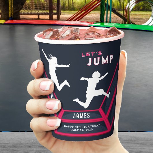 Trampoline Park - Laten we springen rode verjaarda Papieren Bekers