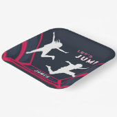 Trampoline Park - Laten we springen rode verjaarda Papieren Bordje (Gebogen)