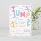 Trampoline Park Verjaardag Uitnodiging Jump Invite (Staand voorkant)