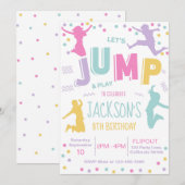 Trampoline Park Verjaardag Uitnodiging Jump Invite (Voorkant / Achterkant)