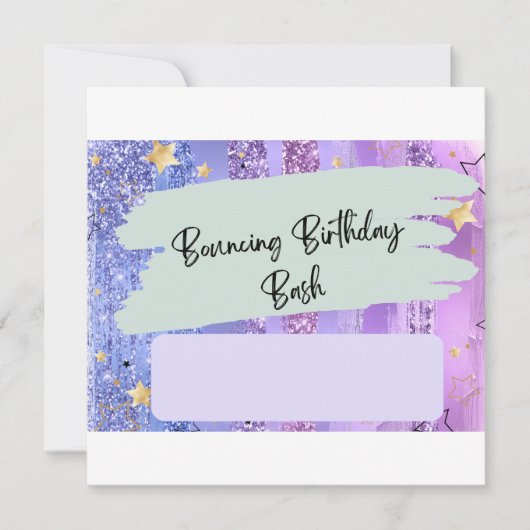 Trampoline park verjaardagsuitnodiging, binnenpart kaart (Voorkant)