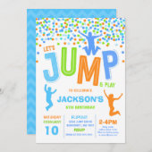 Trampoline Partij bij de uitnodigingen van de Jump (Voorkant / Achterkant)