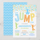 Trampoline Partij bij de uitnodigingen van de Jump (Voorkant / Achterkant)