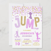 Trampoline Partij bij de uitnodigingen van de Jump (Voorkant)