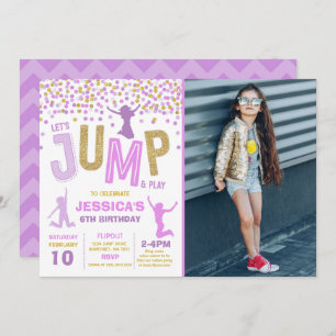 Trampoline Partij bij de uitnodigingen van de Jump