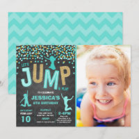 Trampoline Partij bij de uitnodigingen van de Jump
