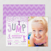 Trampoline Partij bij de uitnodigingen van de Jump