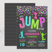 Trampoline Partij bij de uitnodigingen van de Jump (Voorkant / Achterkant)