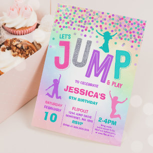 Trampoline Partij bij de uitnodigingen van de Jump