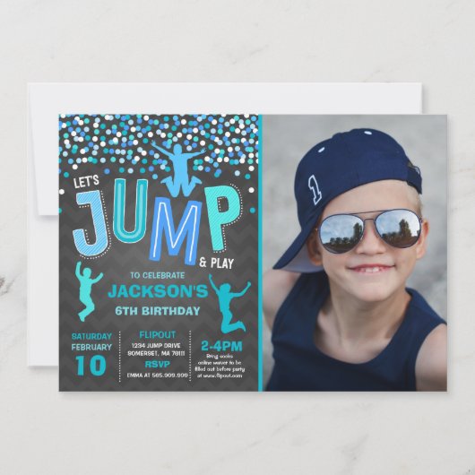 Trampoline Partij bij de uitnodigingen van de Jump (Voorkant)