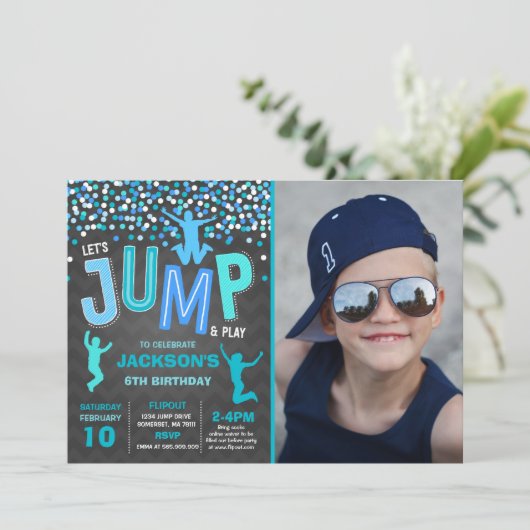 Trampoline Partij bij de uitnodigingen van de Jump (Staand voorkant)