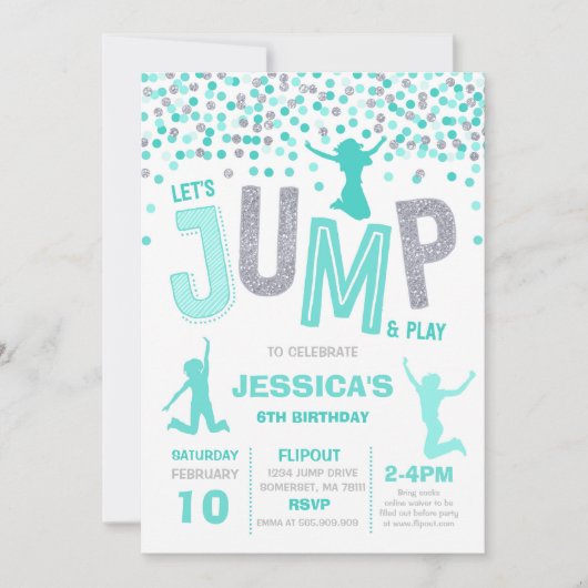 Trampoline Partij bij de uitnodigingen van de Jump (Voorkant)