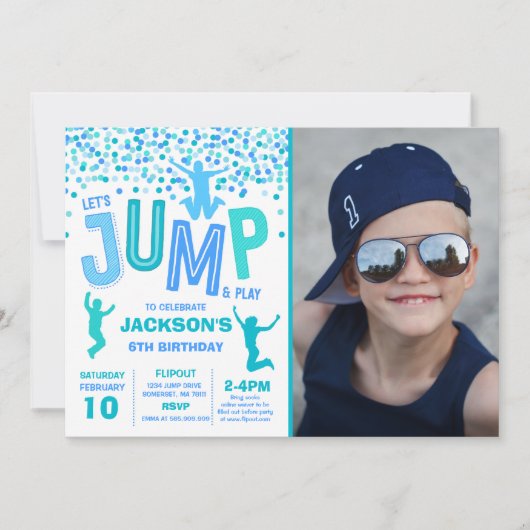 Trampoline Partij bij de uitnodigingen van de Jump (Voorkant)