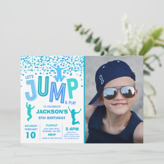 Trampoline Partij bij de uitnodigingen van de Jump (Staand voorkant)