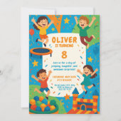 Trampoline Party Fun – Jump Verjaardag Kaart (Voorkant)