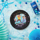 Trampoline Party Jump Kids Birthday Stars Paper Papieren Bordje (Feest)
