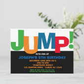 Trampoline party uitnodiging (Staand voorkant)