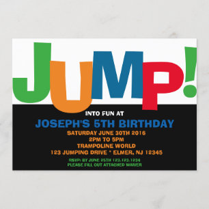 Trampoline party uitnodiging