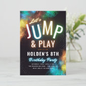 Trampoline Party-uitnodiging | Partij voor de Vred Kaart (Staand voorkant)