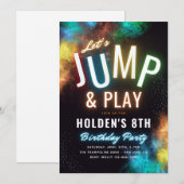 Trampoline Party-uitnodiging | Partij voor de Vred Kaart (Voorkant / Achterkant)