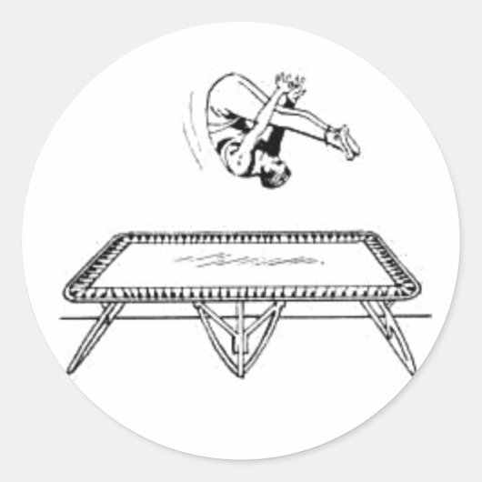 Trampoline Ronde Sticker (Voorkant)