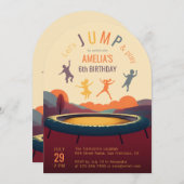 Trampoline springen en spelen Retro Kind verjaarda Kaart (Voorkant / Achterkant)