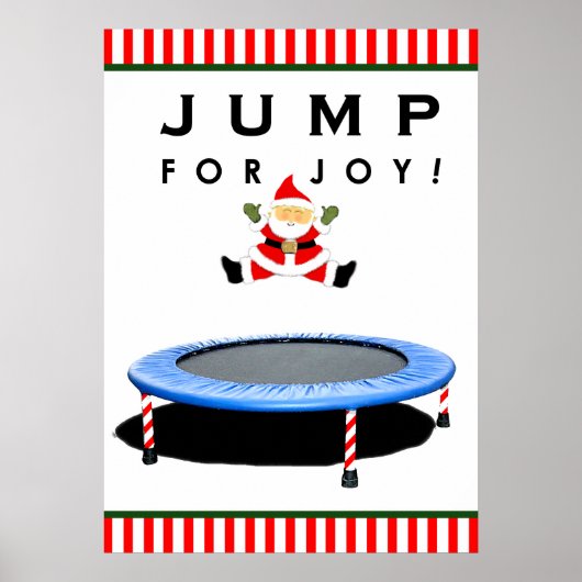 Trampoline springende kerstman poster (Voorkant)