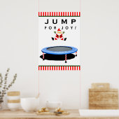 Trampoline springende kerstman poster (Keuken)
