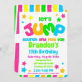 Trampoline Springpark Feest in neonkleuren Kaart (Voorkant / Achterkant)