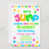 Trampoline Springpark Feest in neonkleuren Kaart (Voorkant)