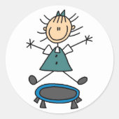 Trampoline Stick Figuur Stickers Sticker (Voorkant)